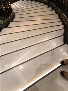 columbia white marble step threshold tiles staircase 