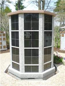 Grey granite mausoleum and columbarium designs for sale