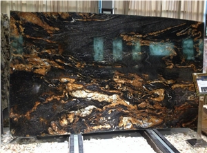 Golden Magma Black Imported Granite Slabs And Tiles