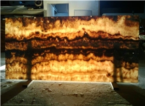 Translucent Tiger Vein Onyx Decorative Wall