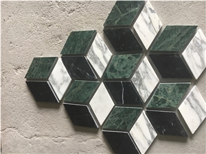 3D Kitchen Floor Mosaic Design Tile Arabescato Hexagon Tile