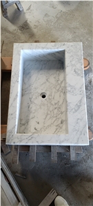 arabescato austral bathroom wash basin marble farmhouse sink