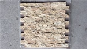 Brick Travertine Mosaic Design Split Wall Linear Strips Tile