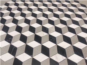 Cinderella Hexagon Floor Mosaic 3D Pattern Bath Design Tile