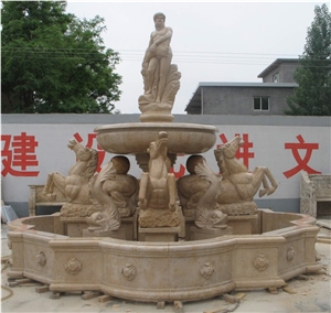 limestone water featured sculptured outdoor garden fountain 