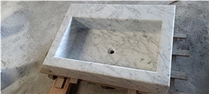 marble bathroom square sink arabescato vagli wash basin 