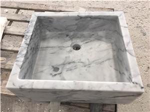 marble bathroom wash basin statuario venato square sink 