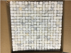 Marble Floor Pattern Mosaic Tile Calacatta Oro Split Mosaic 