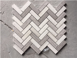 Marble Linear Strips Backsplash Mosaic Carrara Floor Design
