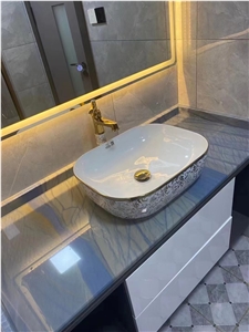 quartzite bathroom countertop azul macaubas restaurant bath