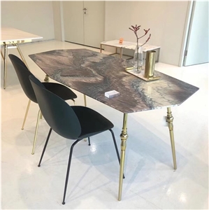 restaurant marble dining table cipollino ondulato furniture