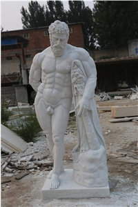 white marble modern human street art sculpture joseph statue