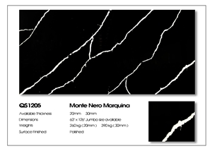 1205 Monte Nero Marquina Artificial Quartz