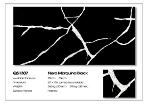 Nero Marquina Black Quartz Stone Slabs, Quartz Slabs