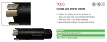 TCDG Tornado Core Drill for Granite, Engineered Stone