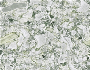 Green Jade Marble Look Sintered Slab 1S06QD120278-1512G