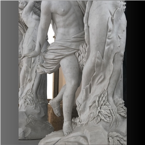 Apollo And Daphne White Marble Carving Sculpture