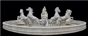 Apollo horses marble sculpture large fountain 004