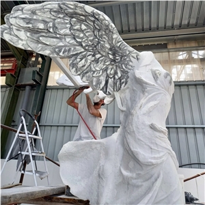 Nike carrara marble sculpture