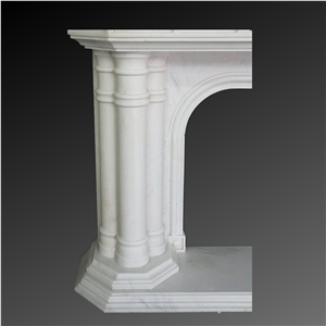 Royal white marble carving fireplace 003