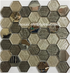 glass and marble stone mosaic tiles