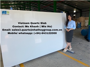 NH1003 Pure White Vietnam Quartz Slab