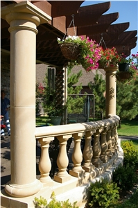 Cast Stone Round Balustrade at Back Porch