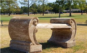 Renaissance Cast Stone Memorial Bench
