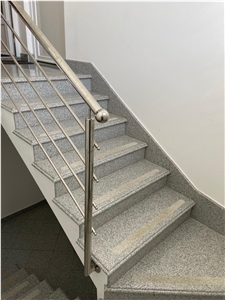 Bianco Sardo Granite Stair Steps and Risers