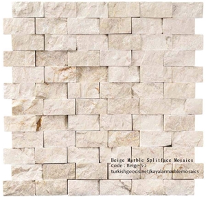 Beige Marble Splitface Stone Mosaics 2-5X5 Cm