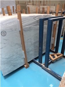 New Polished Bianco Carrara White Marble Slabs & Tiles Italy