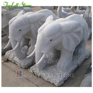 Animal Sculpture, Elephant Sculpture, Granite Elephant