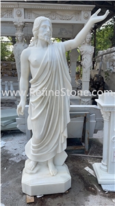 205cm Religious white marble statue life size jesus statue