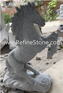 Cheap Light grey granite horse stone sculpture