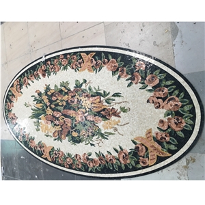 Handmade Flower Pattern Mosaic Tiles Wall Decoration