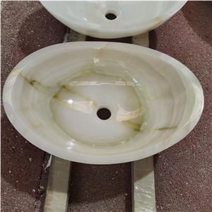 Round  Green Onyx Wash Basins & Bathroom Sinks