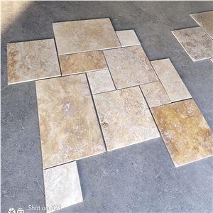 Yellow Travertine French Pattern Floor Tiles
