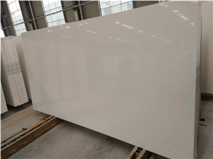 Conton white quartz polished slab