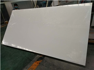 Conton white quartz polished slab