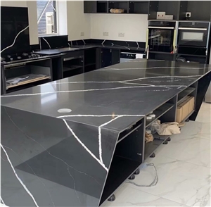 Nero Marquina Quartz Black Calacatta Quartz Countertops 