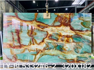 Brazilian Quartzite Dunhuang Fresco Bookmatched Wall Panels