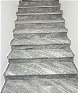 China Juparana Grey Granite Tile Waves Black Granite stairs 