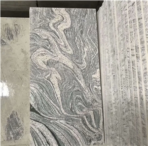 China Juparana Grey Granite Tiles Waves Black Granite Slabs 