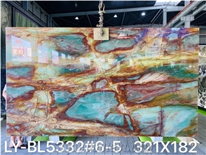 Dunhuang Frescoes Green Marble Luxury Home Design Slab