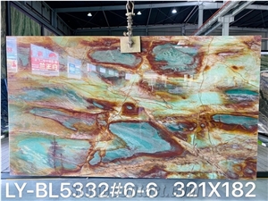Dunhuang Frescoes Green Marble Luxury Home Design Slab