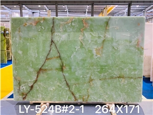 Green Natural Onxy Transparent Slabs Tiles 