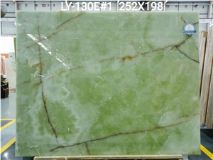 Green Natural Onxy Transparent Slabs Tiles 