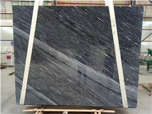 New Cartier Grey Blue Veins Marble Slab for Wall Bookmatch