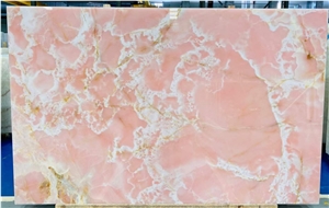 New Color Pink Onyx Wall Cladding Bookmatched Slabs 
