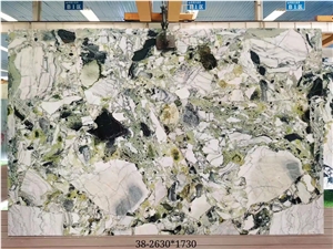 Jade Green Mable Ice Emerald Stone Thin Panel for Wall Decor